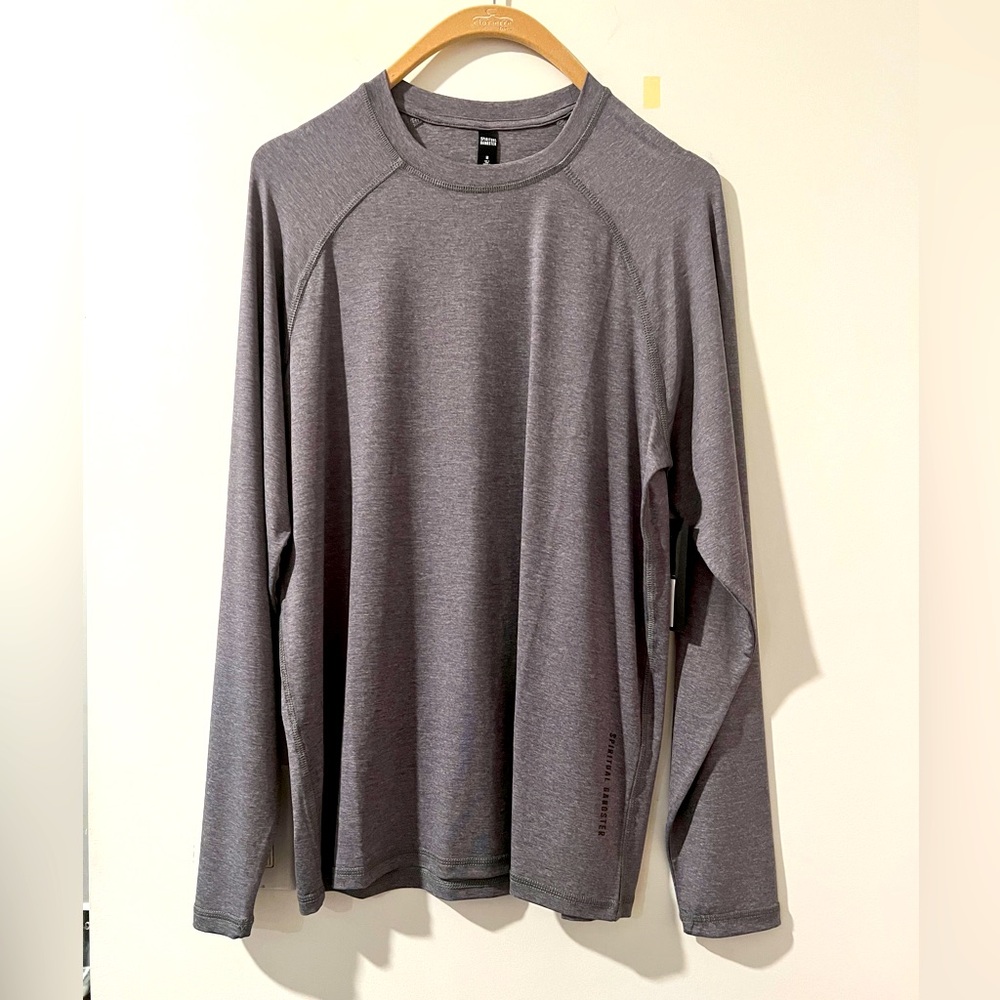 Men's Spiritual Gangster Gray/Purple Long Sleeve Tee Sz. M *NWT* MSRP: $78+tax